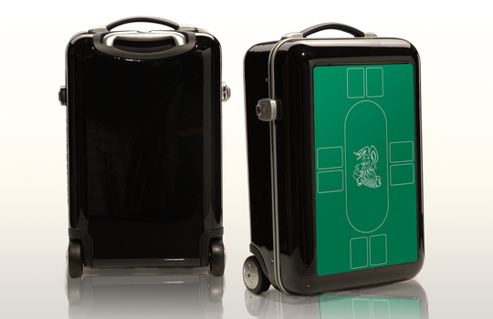 Carry-on with playing cards 